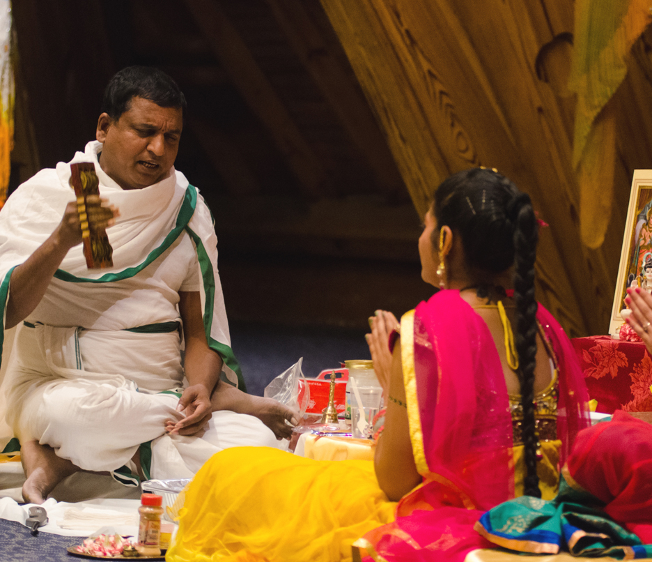 Diwali: Hindu priest leads prayer ceremony to celebrate the New Year. Ryan Quinn / Photo Editor